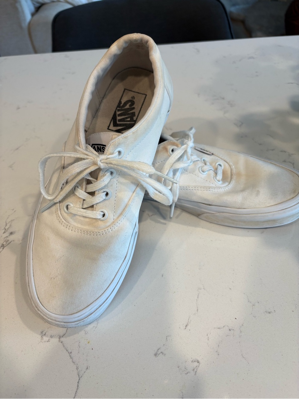 Vans Women’s  White Canvas Low-Top Sneakers